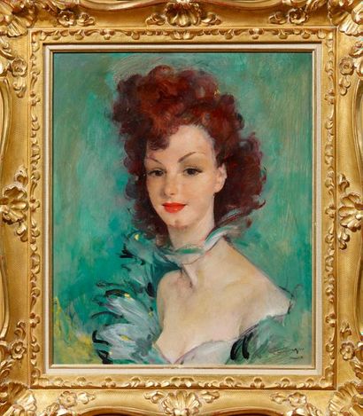 Jean Gabriel DOMERGUE Jean Gabriel DOMERGUE (1889 - 1962) - Portrait d'une élégante...