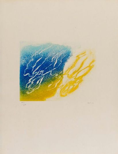 Jean FAUTRIER Jean FAUTRIER (1898-1964) - L'orage, 1948 - Aquatinte en couleur sur...