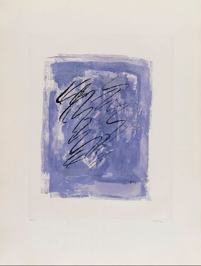 Jean FAUTRIER Jean FAUTRIER (1898-1964) - Griffures sur fond violet, 1963 - Eau-forte,...