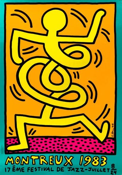 KEITH HARING Keith HARING (1958-1990) - Montreux Jazz Festival - Affiche sérigraphique...