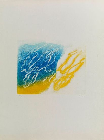 Jean FAUTRIER Jean FAUTRIER (1898-1964) - L'Orage - Aquatinte en couleurs sur Vergé...