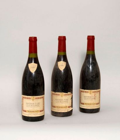 VIN 3 bouteilles - Santenay 1er cru, Clos Rousseau 1996, Mommesin