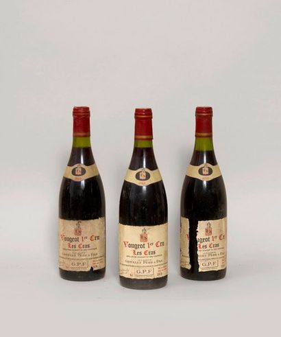 VIN 3 bouteilles - Vougeot 1er cur 1988, Les Gras, Grivelet Père et Fils