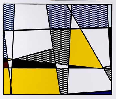Roy Lichtenstein Roy LICHTENSTEIN - D'après - Cows going abstract, 1980, 3 offset...