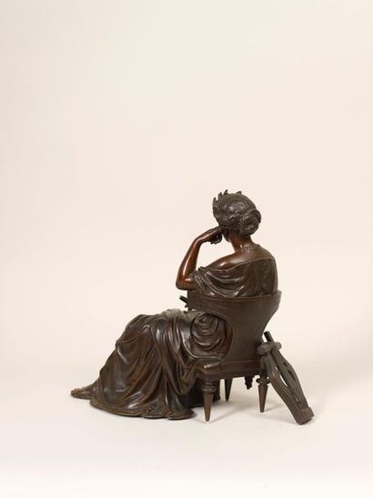 Jean Jules SALMSON Jean Jules SALMSON (1823-1902) Sculpture figurant une jeune femme...