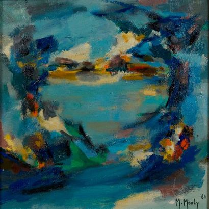 Marcel MOULY Marcel MOULY (1918-2008) - Le Lac, 1964 - Huile sur toile signée en...