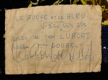 Jean LURCAT Jean LURCAT (1892-1966) - Le rouge et le bleu - Tapisserie signée sur...
