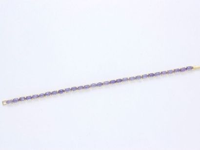 Bracelet Bracelet articulé en vermeil 800 millièmes, orné d'une ligne de cabochons...