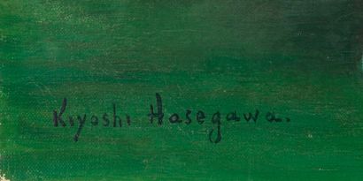 KIOSHI HASEGAWA Kioshi HASEGAWA(1891- 1980) Bouquet - Huile sur toile signée en bas...