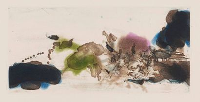 ZAO WOU KI ZAO Wou-Ki (1920 - 2013) - L'étang - Huit gravures illustrant un poème...