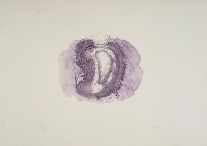 Jean FAUTRIER Jean FAUTRIER (1898-1964) - Otage violet - Eau forte et lavis sur Japon...