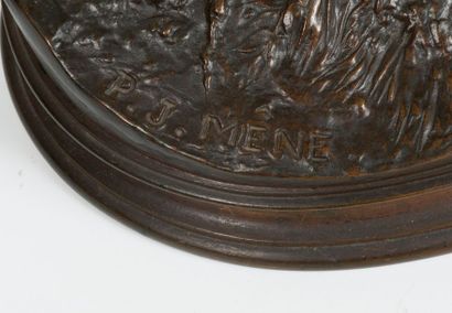 Jules Mène Jules MENE (1810-1879) - Chasseur africain N°2 - Bronze à patine brune...
