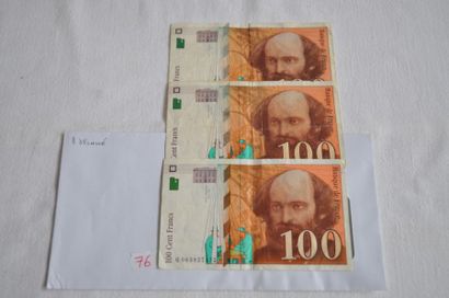  3 Billets de 100 francs
Paul Cezanne Gazette Drouot