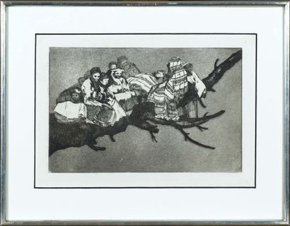 Francisco De Goya (d’après). Disparate ridiculo. Eau-forte. Dimensions : 26 x 37... Gazette Drouot