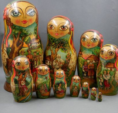 null Matriochka: ensemble de figures emboitées, RUSSIE, artisanat