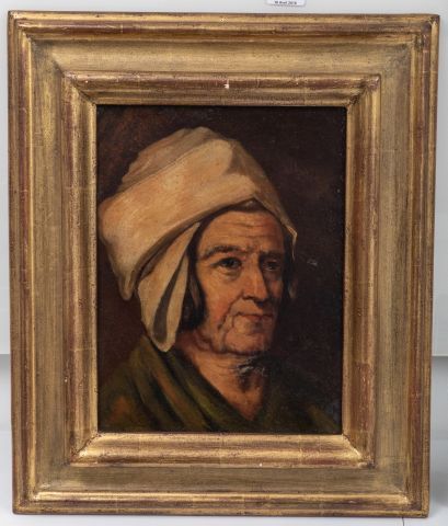 null Ecole FRANCAISE vers 1840 
Portrait d'une paysanneToile marouflée sur panneau...