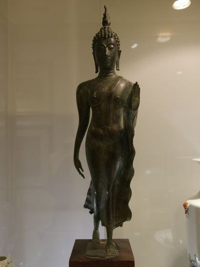 null Bouddha en bronze THAILANDE Haut.: