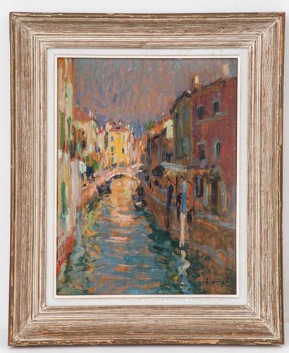 null Louis MONTAGNÉ (1879-1960)
Canal à Venise Huile sur panneau. Signée en bas à...
