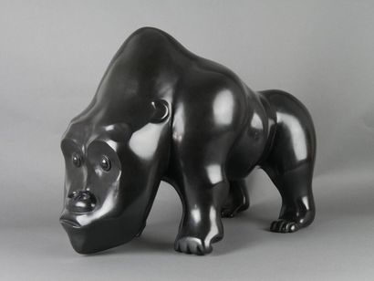 null FONCKY-TWO (1977) Tonga,
Rare Sculpture en bronze à patine sombre d’un gorille,...