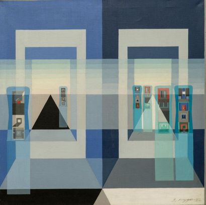 null Stefan KRYGIER (1923-1977)
Composition, 1982,
Acrylique sur toile, signée et...