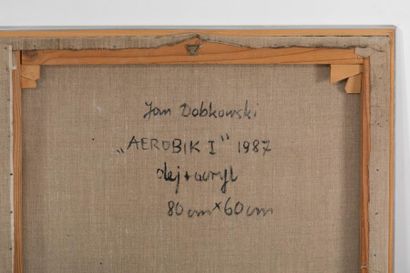 null Jan DOBKOWSKI (1942-)
Aeorobik I, 1987
Huile et acrylique sur toile, signée...