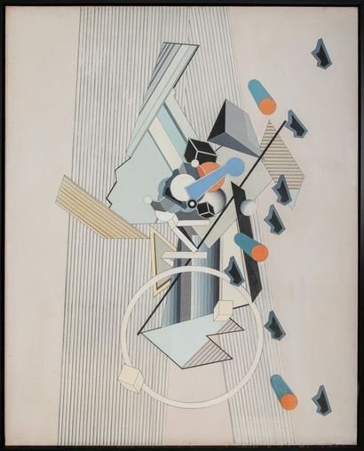 null Alain Le YAOUANC (1940),
Composition géométrique,
Huile sur toile, 130 x 162...