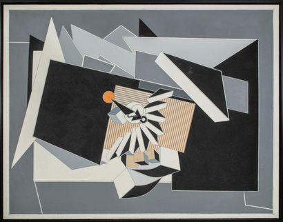 null Alain Le YAOUANC (1940),
Composition géométrique,
Huile sur toile, 
137 x 181...
