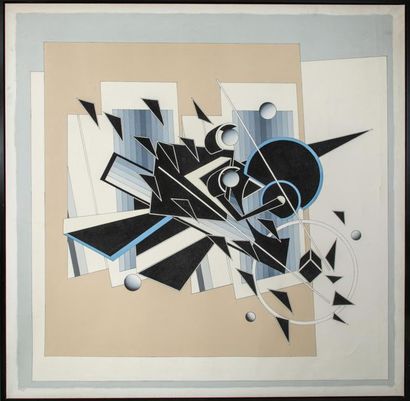 null Alain Le YAOUANC (1940),
Composition géométrique,
Huile sur toile, 182 x 180...