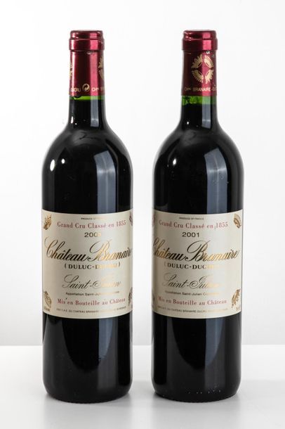 null Lot comprenant: 2 bouteilles CHÂTEAU BRAMAIRE SAINT JULIEN, Luc Ducru 2001 -...