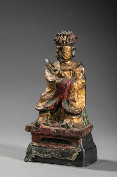 null CHINE, fin de la dynastie Ming, début dynastie Qing, XVIIème siècle. Statuette...