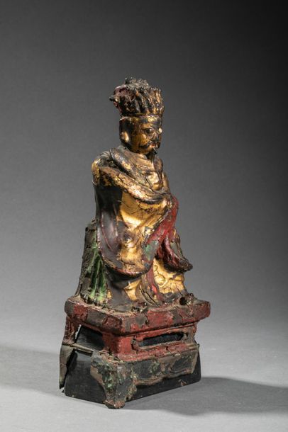null CHINE, fin de la dynastie Ming, début dynastie Qing, XVIIème siècle. Statuette...