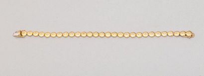 null Bracelet rivière en or jaune 18k orné de diamants, Poids brut: 18,3 g - Lon...