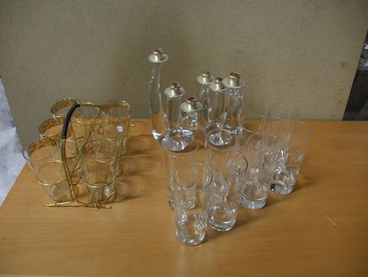 null Glassware handle including a pair of glass candle holders