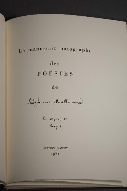 null MALLARME, Stéphane.Le manuscrit autographe des Poésies de Stéphane Mallarmé....