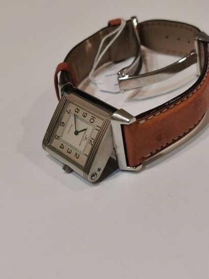 null JAEGER LECOULTR - Montre bracelet d'homme "Reverso" en acier, boîtier rectangulaire,...