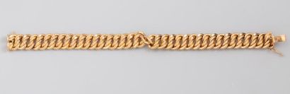null Bracelet souple à mailles entrelacées en or jaune 18k - Poids : 23,5gr