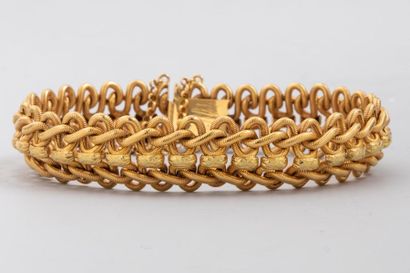 null Bracelet souple en or jaune 18k à mailles forçat ou mailles américaines - Poids:...