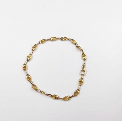 null Bracelet à maille en or jaune 18k - Poids : 9,2gr - Longueur : 10cm