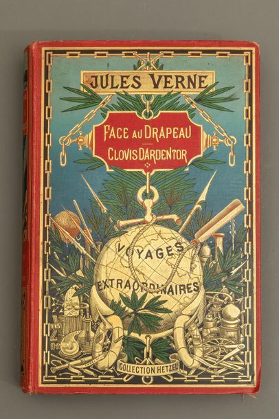 null Jules VERNE - Face au drapeau, Clovis d'Ardentor - Illustration de L.Bennet...