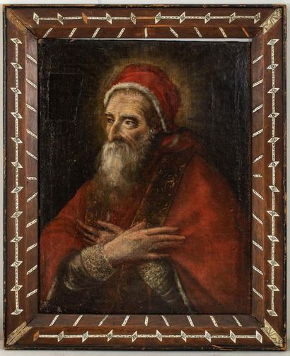 null Ecole Vénitienne de la fin du XVIe siècle - Portrait du Pape Paul III - Huile...