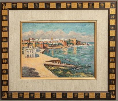 null Albert LEPREUX (1868-1959) - Vue de la ville de Rabat - Huile sur panneau -...