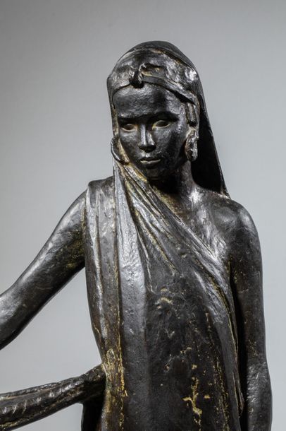 null Anna QUINQUAUD (1890-1984) - Femme Pita au panier - Magnifique bronze à patine...