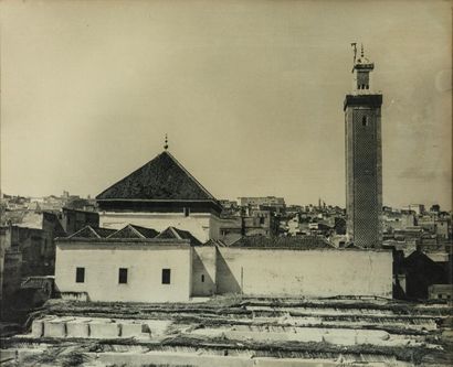 null Marcelin FLANDRIN (1889-1957), Vue de la Mosquée Al Quaraouiyine, Fes, Photographie...