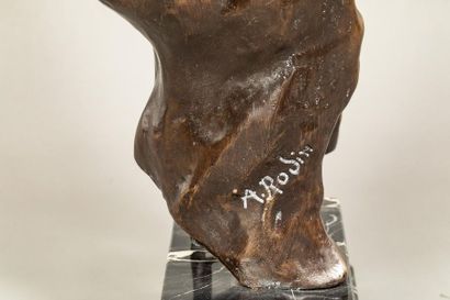 null Auguste RODIN (1840-1917) - Le masque - Sculpture en bronze à patine brune fonte...