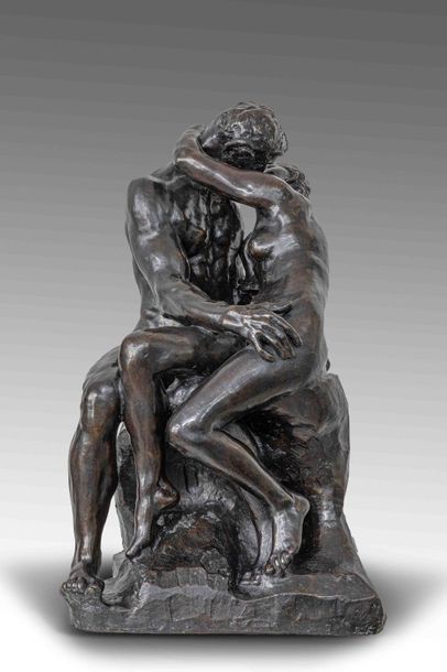 null Auguste RODIN (1840-1917) - Le baiser - Sculpture en bronze à la cire perdue...