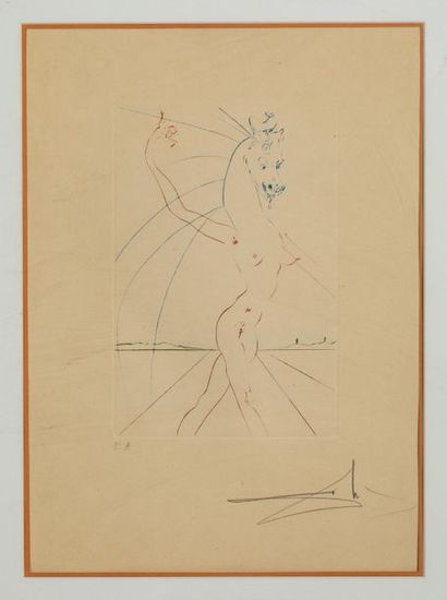null Salvador DALI (1904-1989 - La Femme cheval - Lithographie, épreuve d'artiste...