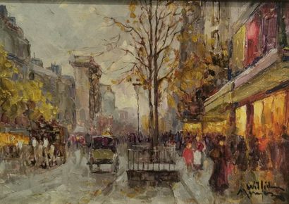 null William MERCIER (XX) - Les rues de Paris - Huile sur toile signée en bas à droite...