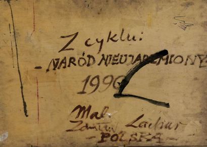 null Zdzislaw LACHUR (1920- 1997) - Nation insoumise,1990 - Huile sur panneau, signée...