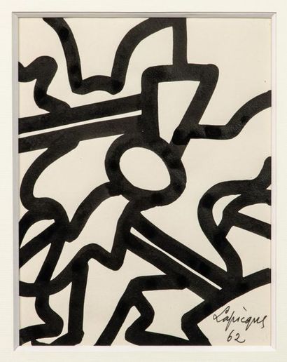 null Charles LAPICQUE (1898-1988) - Abstraction - Pinceau et encre de Chine sur papier...