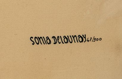 null Sonia DELAUNAY (1885 - 1979) - Impression sur tissus « Signal » imprimée par...